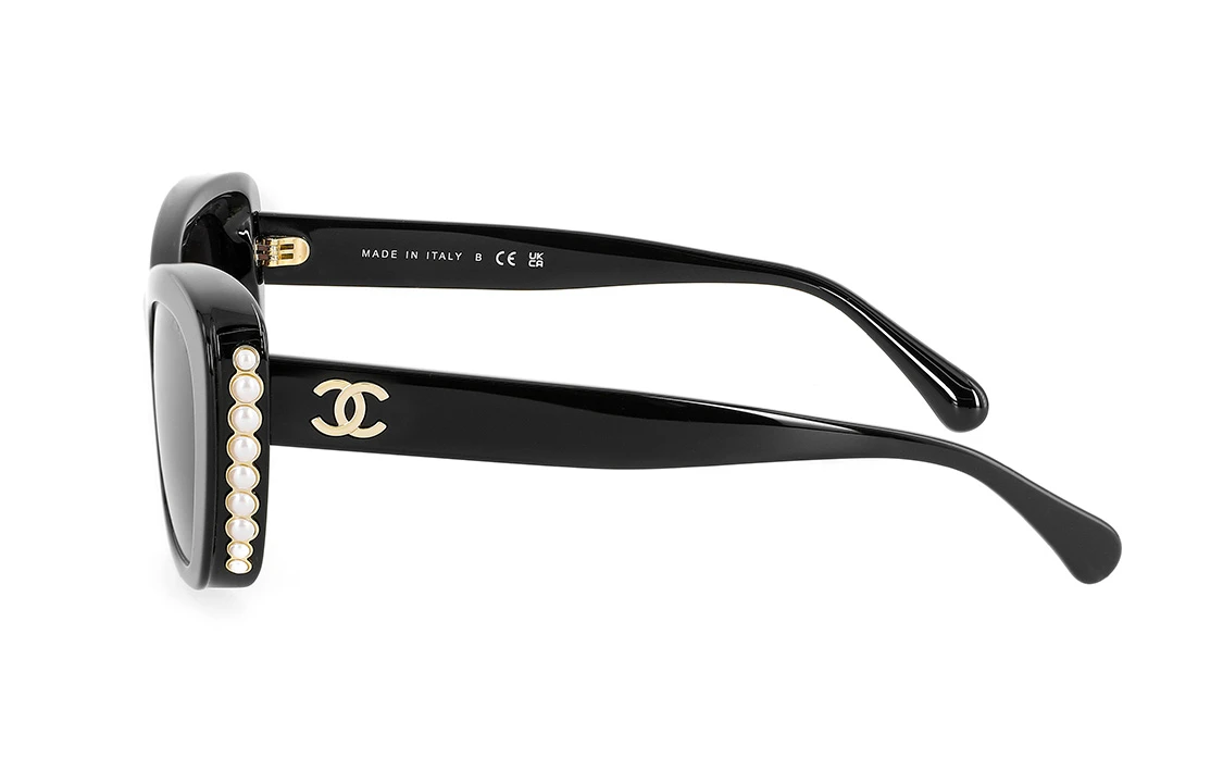 商品[国内直发] Chanel|香奈儿 镜腿logo标识装饰 板材镜架 猫眼 太阳眼镜 女款 黑色,价格¥3300,第6张图片详细描述