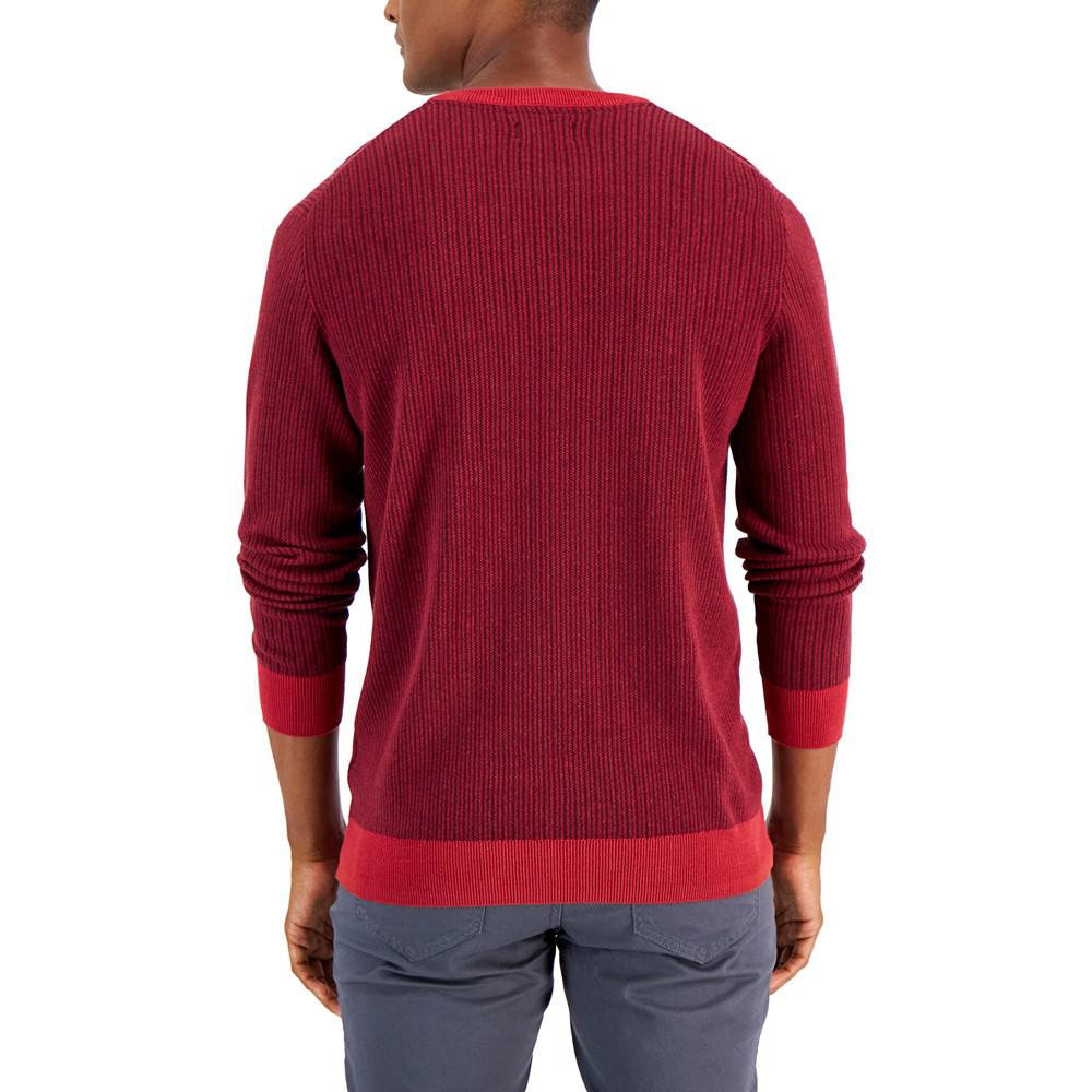 Men's Two-Tone Crewneck Sweater, Created for Macy's商品第2张图片规格展示