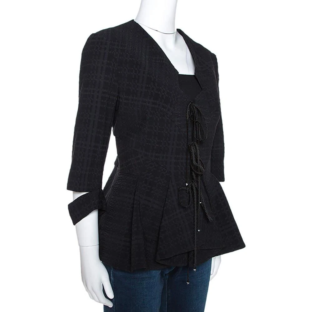 商品[二手商品] ROLAND MOURET|Roland Mouret Black Puckered Check Wool Blend Hanover Jacket L,价格¥1817,第2张图片详细描述