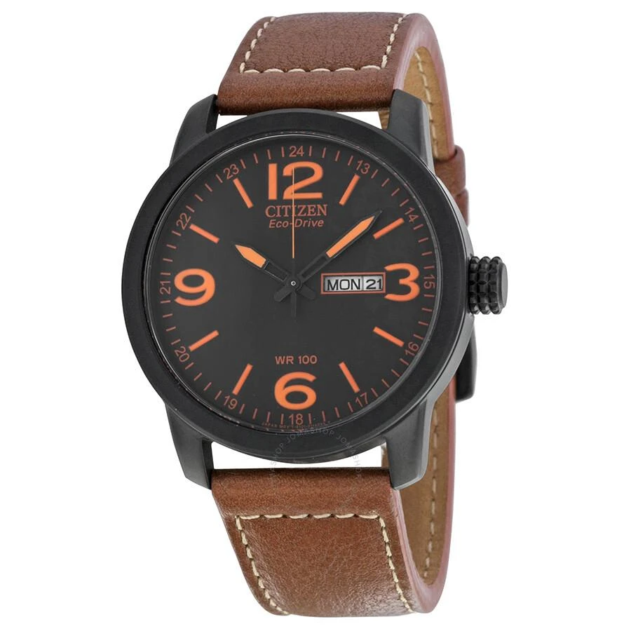 商品Citizen|Eco Drive Black Dial Brown Leather Men's Watch BM8475-26E,价格¥879,第1张图片