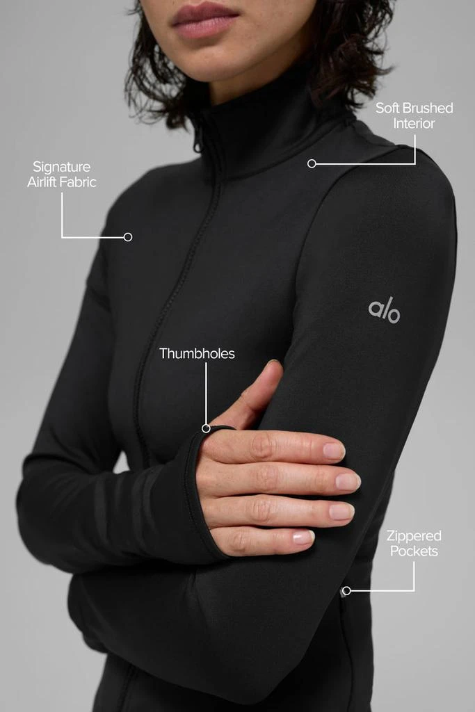 商品Alo|Airlift Winter Warm Radiant Full-Zip Jacket - Black,价格¥1124,第2张图片详细描述