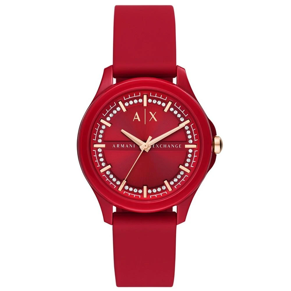 商品Armani Exchange|Women's in Red with Silicone Strap Watch 38mm,价格¥901,第1张图片