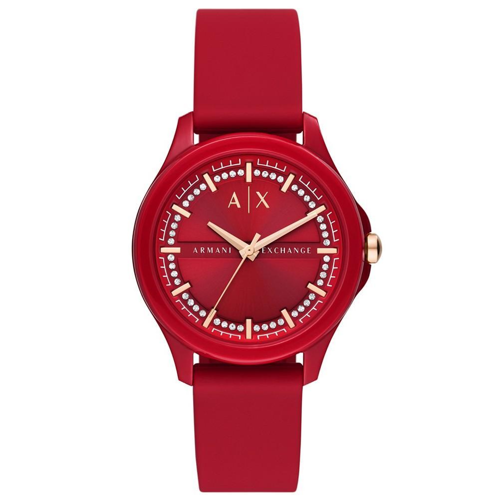 商品Armani Exchange|Women's in Red with Silicone Strap Watch 38mm,价格¥886,第1张图片