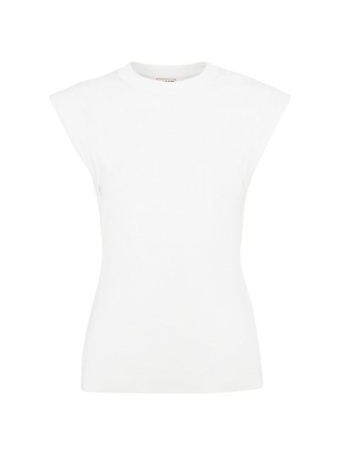 Cap-Sleeve Cotton T-Shirt商品第1张图片规格展示