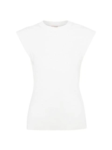 商品Alexander McQueen|Cap-Sleeve Cotton T-Shirt,价格¥2341,第1张图片