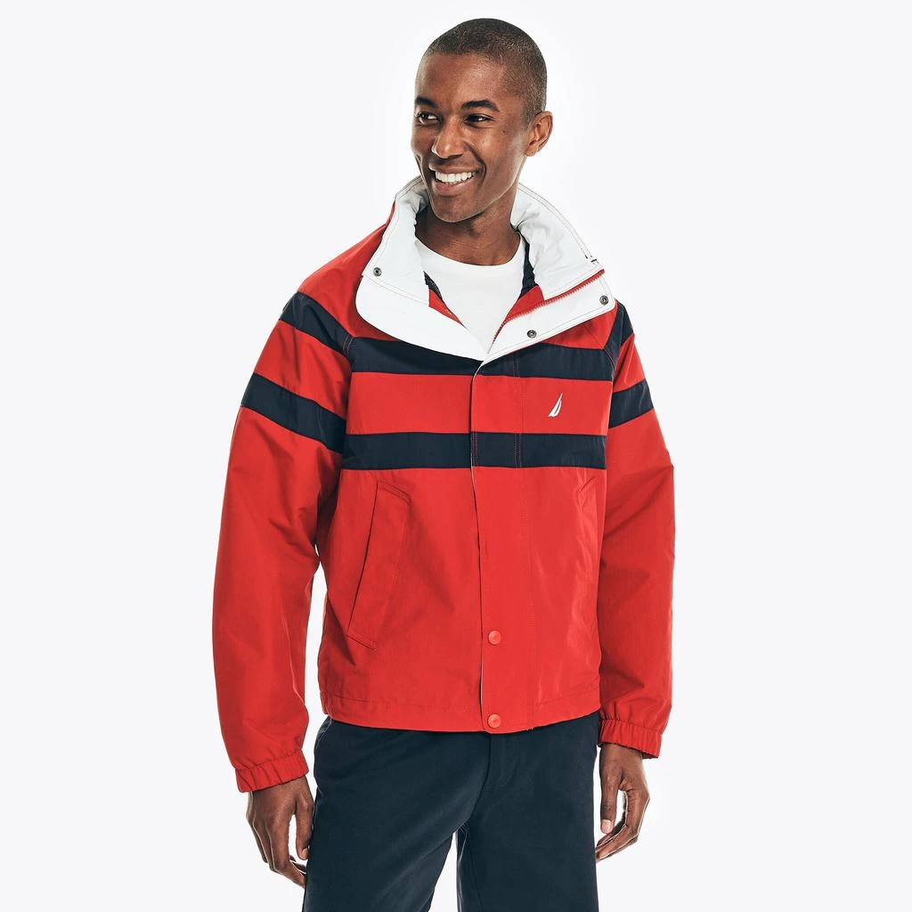 商品Nautica|Nautica Mens Chest-Stripe Rainbreaker Jacket,价格¥398,第2张图片详细描述