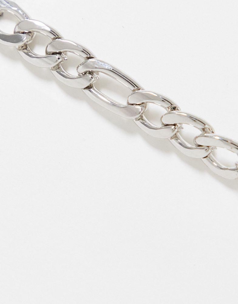 商品Reclaimed Vintage|Reclaimed Vintage inspired unisex chain necklace with faux crystal in silver,价格¥85,第5张图片详细描述