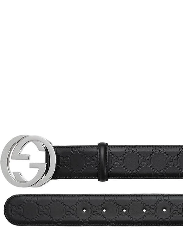 商品Gucci|4cm Gg Embossed Leather Belt,价格¥4125,第2张图片详细描述