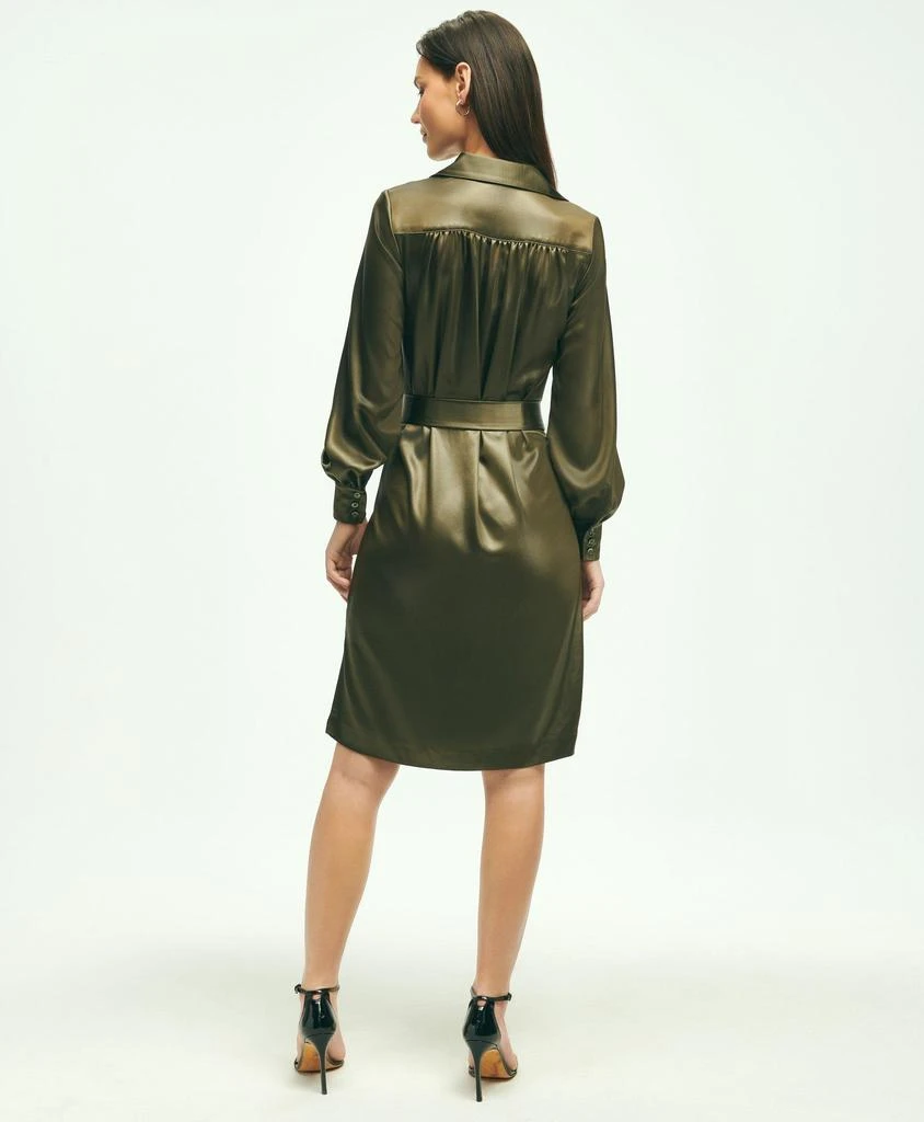 商品Brooks Brothers|Satin Popover Belted Shirt Dress,价格¥1239,第5张图片详细描述