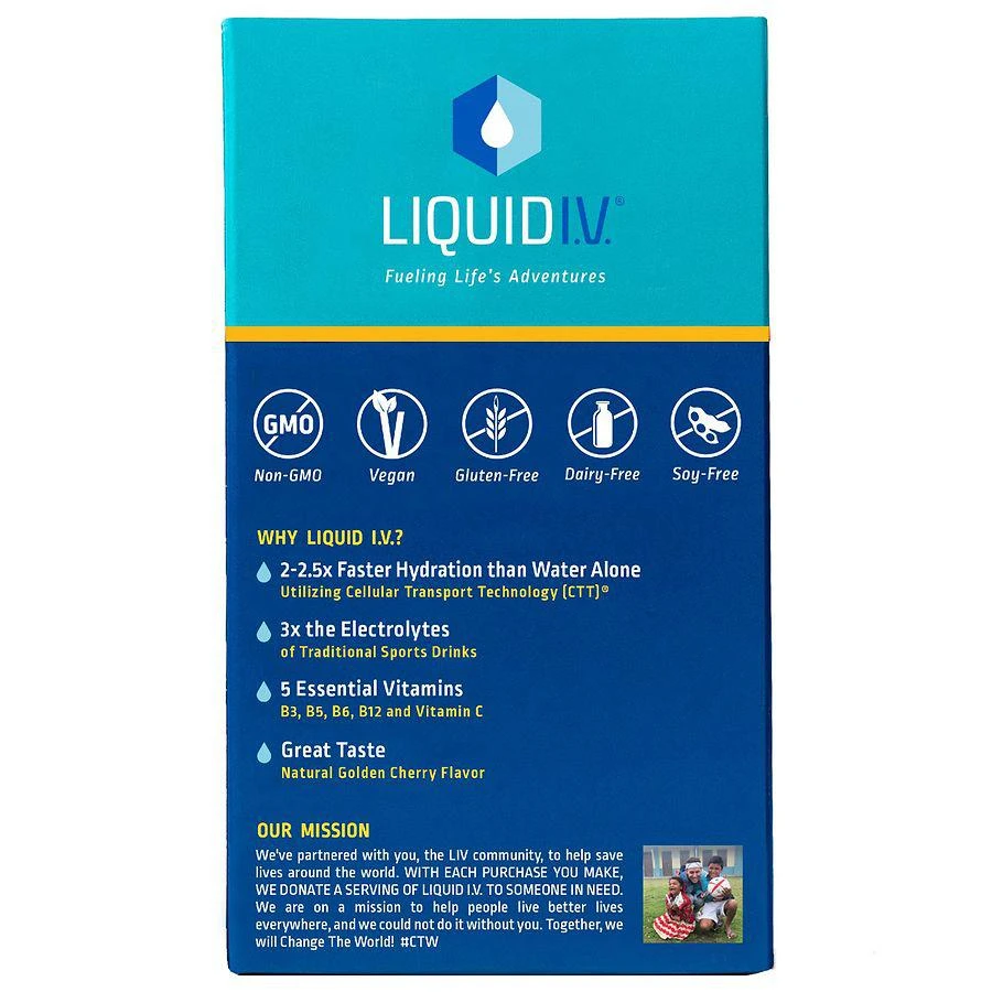 商品Liquid I.V.|Hydration Multiplier Electrolyte Drink Mix Golden Cherry,价格¥108,第2张图片详细描述