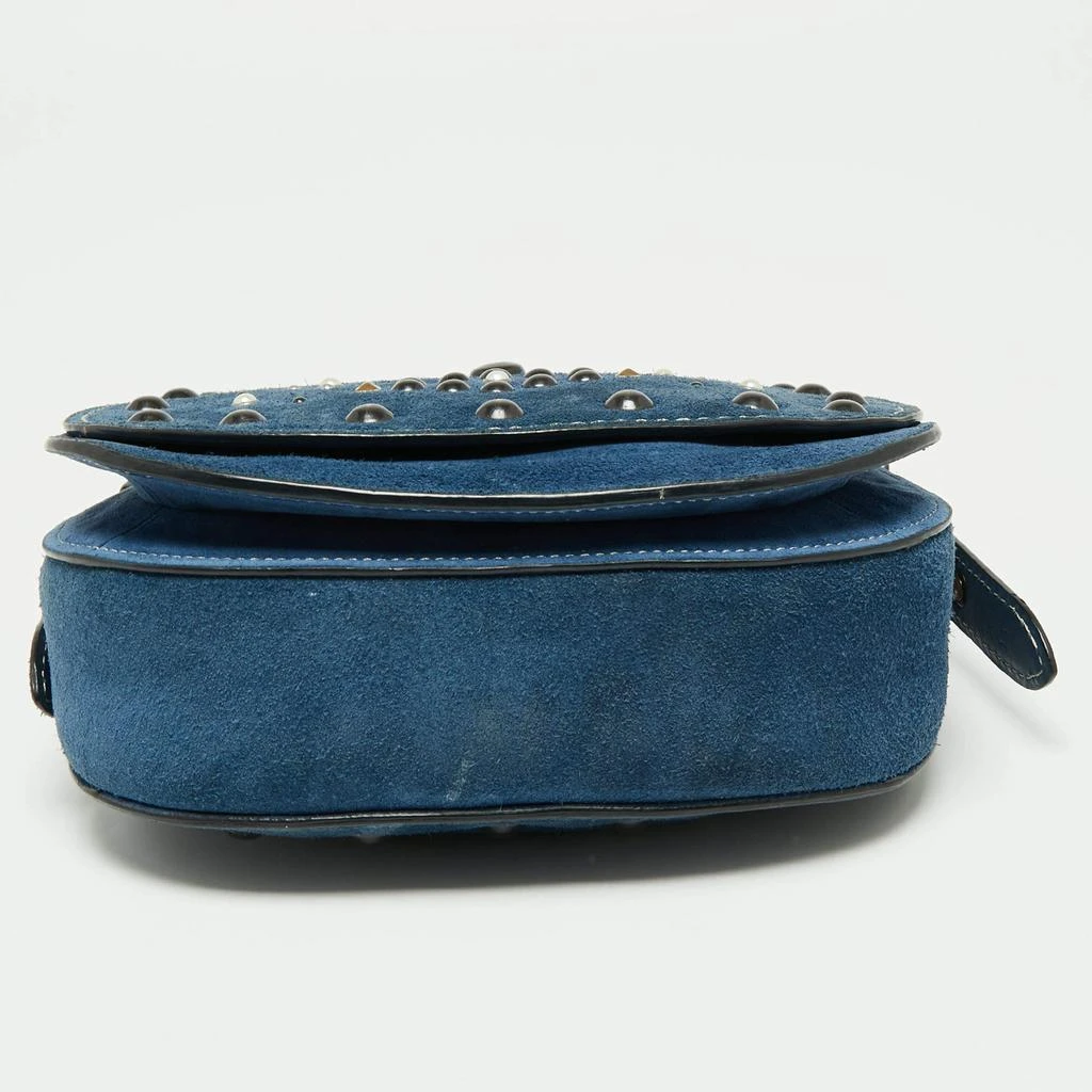 Coach Blue Leather Studded Saddle Crossbody Bag 商品