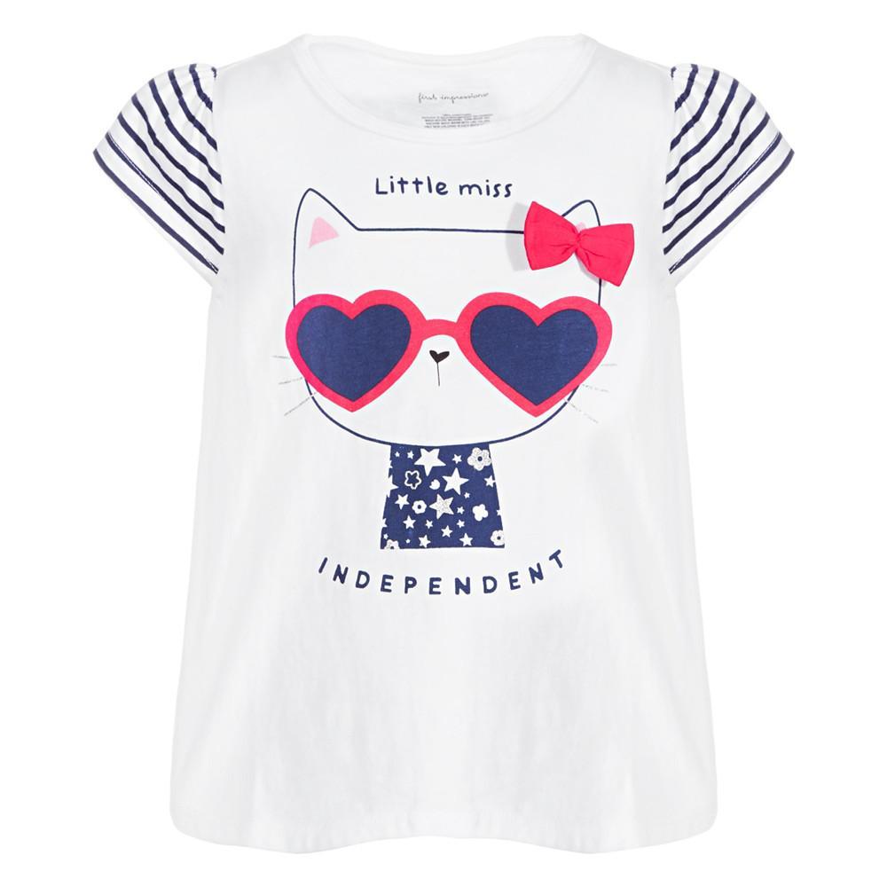 商品First Impressions|Baby Girls Independent Kitty Cotton Tunic, Created for Macy's,价格¥25,第1张图片