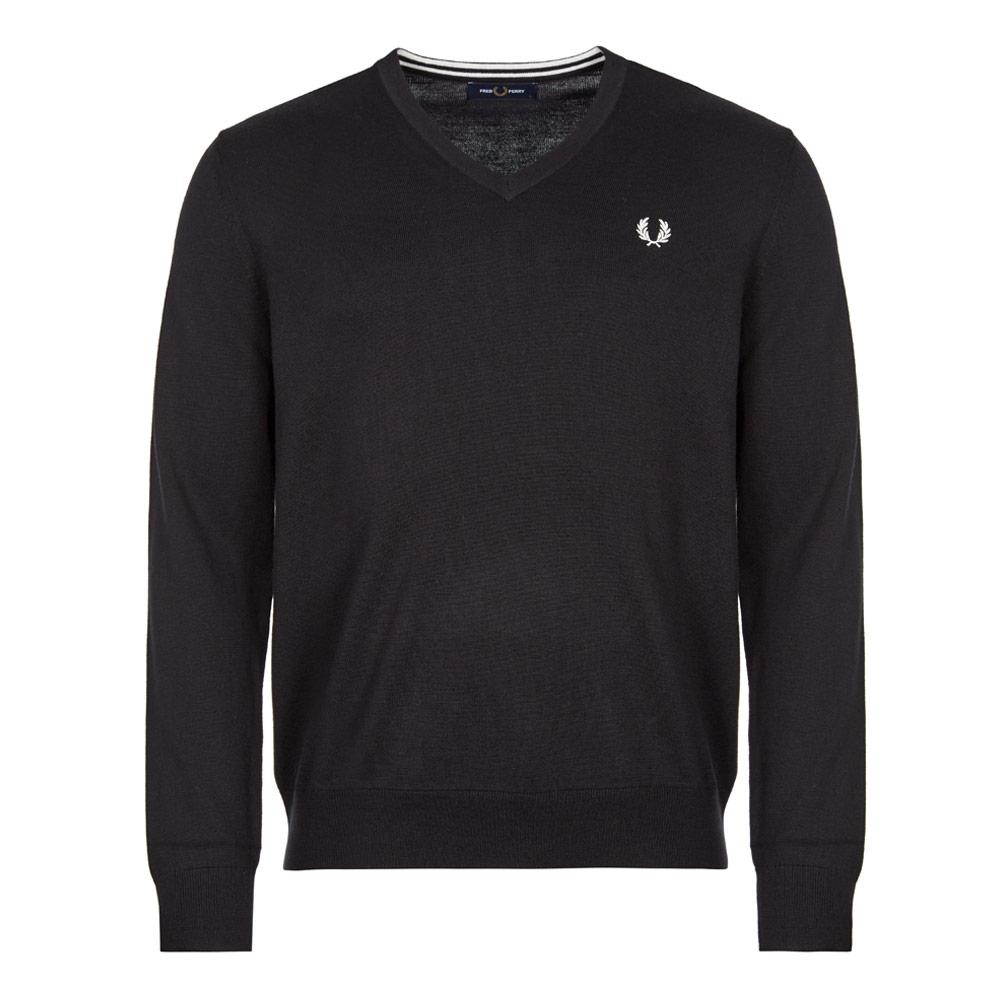 Fred Perry Classic V Neck Jumper - Black商品第1张图片规格展示