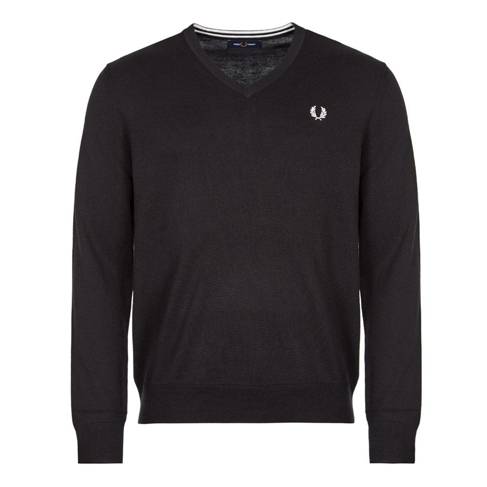 商品Fred Perry|Fred Perry Classic V Neck Jumper - Black,价格¥643,第1张图片