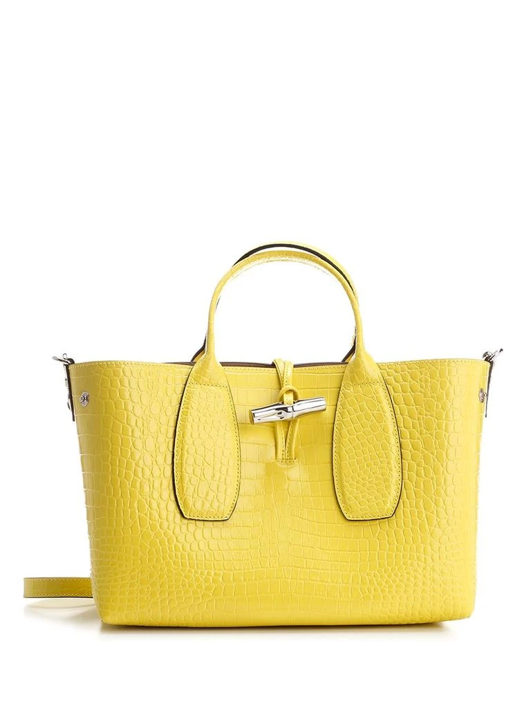 商品Longchamp|Longchamp Roseau Embossed Medium Top Handle Bag,价格¥3552,第1张图片