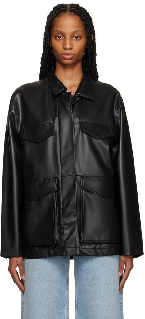 商品Citizens of Humanity|黑色 Celio 合成皮革夹克,价格¥2539,第1张图片
