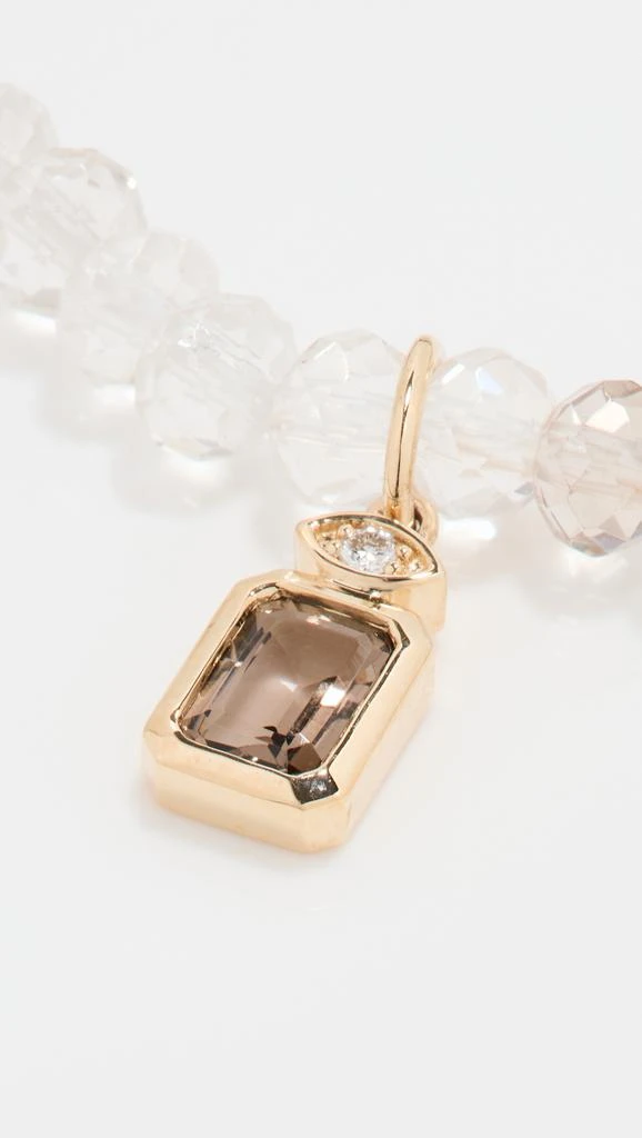 商品Sydney Evan|14k Emerald Cut Marquise Eyecharm Bracelet On Shaded Smokey Quartz Faceted Rondelle,价格¥3526,第3张图片详细描述