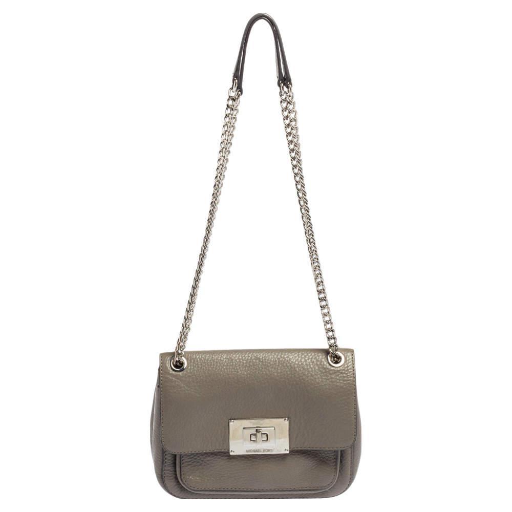 商品[二手商品] Michael Kors|Michael Kors Grey Leather Sloan Flap Shoulder Bag,价格¥773,第1张图片