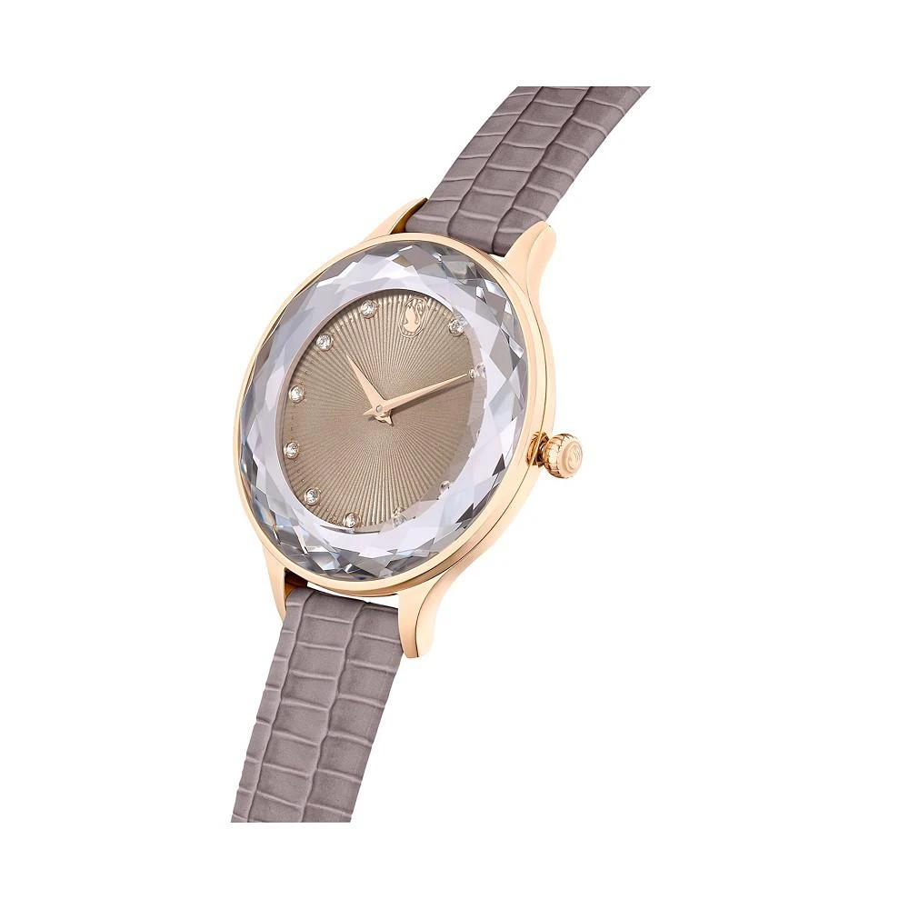 商品Swarovski|Women's Analog Swiss Made Octea Nova Gray Leather Strap Watch, 33mm,价格¥2572,第5张图片详细描述