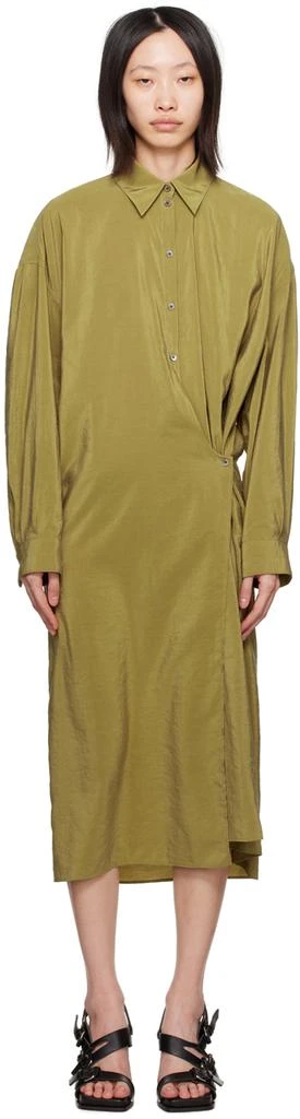 商品Lemaire|Green Twisted Midi Dress,价格¥3015,第1张图片
