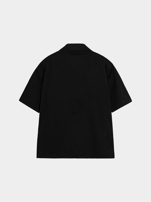 商品seven figures|Essential Easy Short-Sleeve Shirt Black,价格¥528,第4张图片详细描述