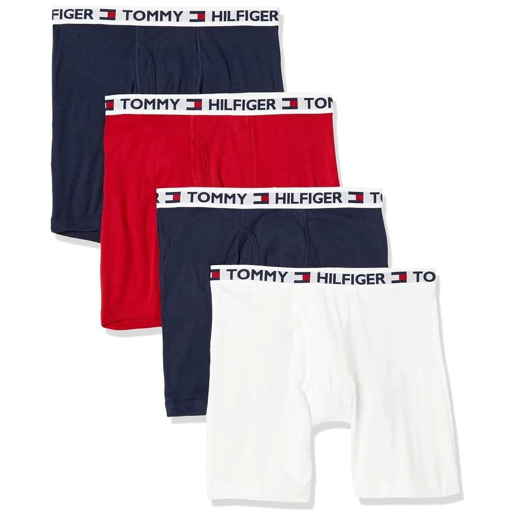 商品Tommy Hilfiger|Tommy Hilfiger Men's Underwear Cotton Classics 4-Pack Boxer Brief-Amazon Exclusive,价格¥241,第1张图片