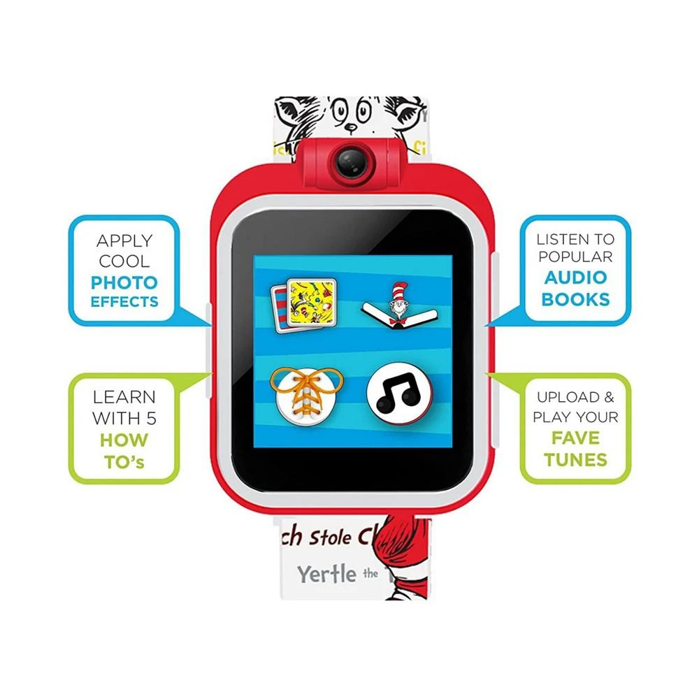 商品Playzoom|iTouch Kids' Dr. Seuss Cat in the Hat 2 White Print Strap Touchscreen Smart Watch 41mm,价格¥419,第2张图片详细描述