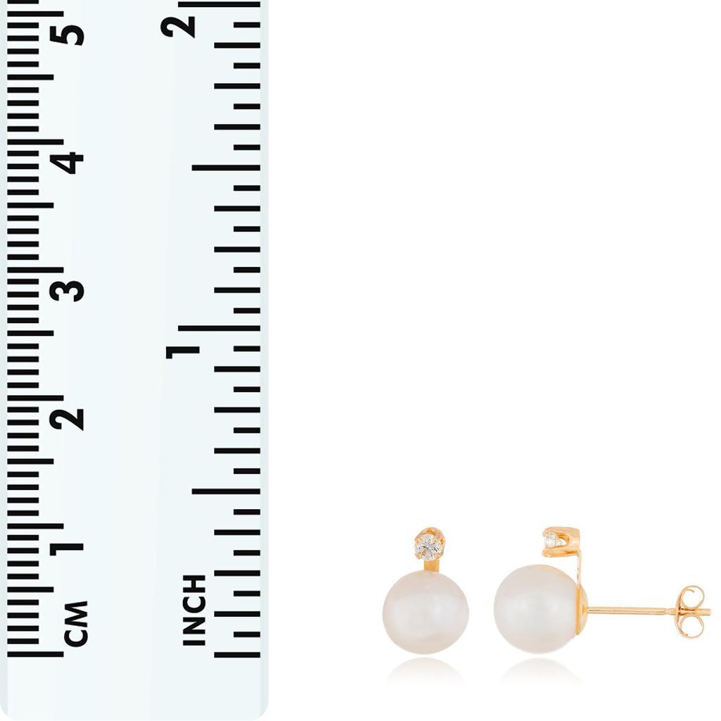 商品Splendid Pearls|14k Yellow Gold 7-7.5mm Pearl Earrings,价格¥1533,第4张图片详细描述