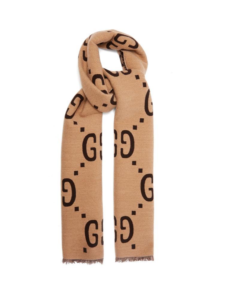 商品Gucci|GG-jacquard wool-blend scarf,价格¥2961,第1张图片