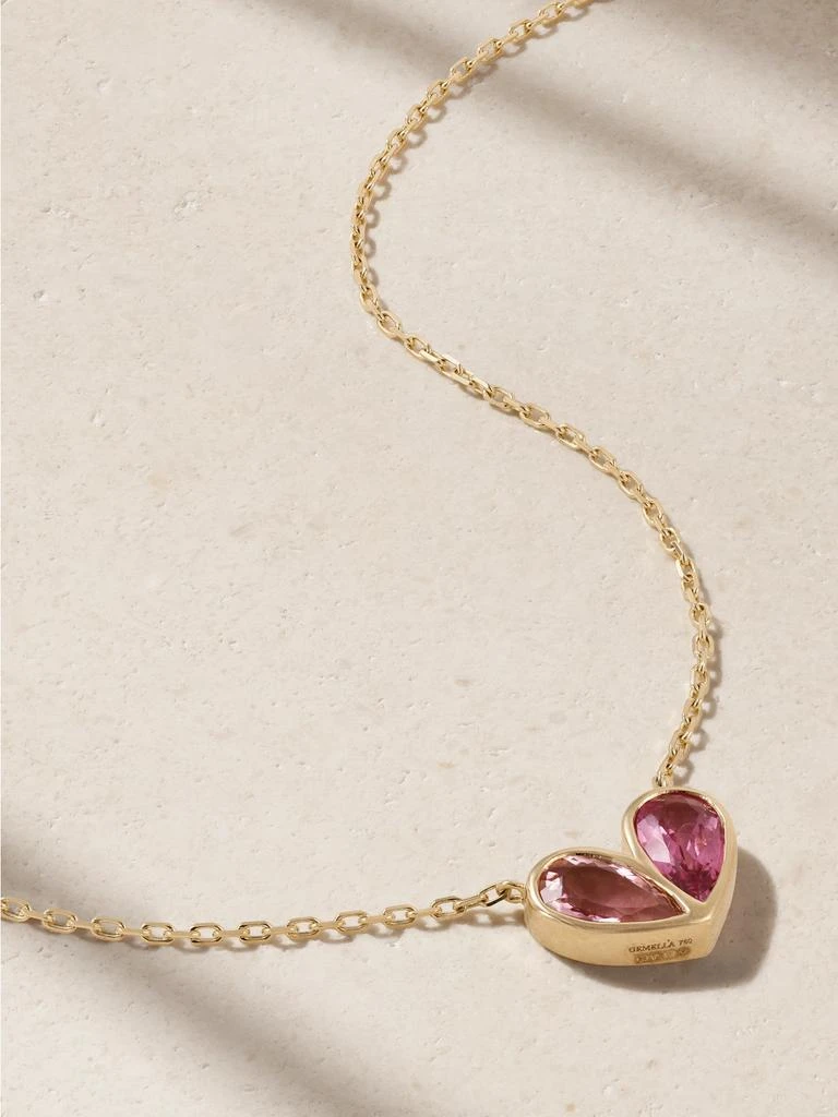 商品Gemella|Sweetheart 18k 黄金碧玺项链,价格¥24725,第1张图片