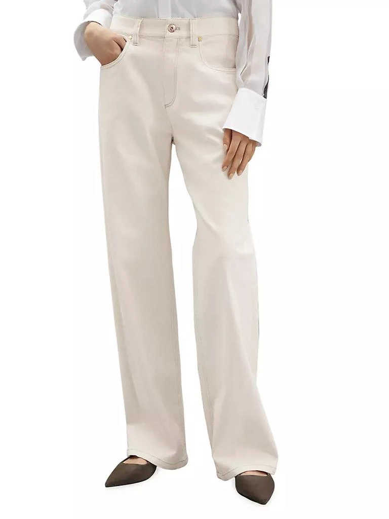 商品Brunello Cucinelli|Garment-Dyed Comfort Denim Loose Trousers With Shiny Tab,价格¥13985,第2张图片详细描述