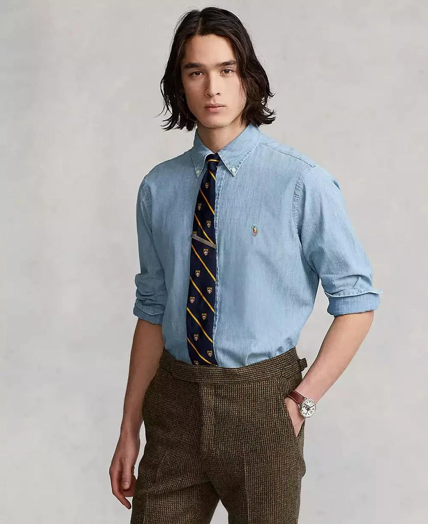 商品Ralph Lauren|男士靛蓝染色棉质衬衫,价格¥560,第1张图片