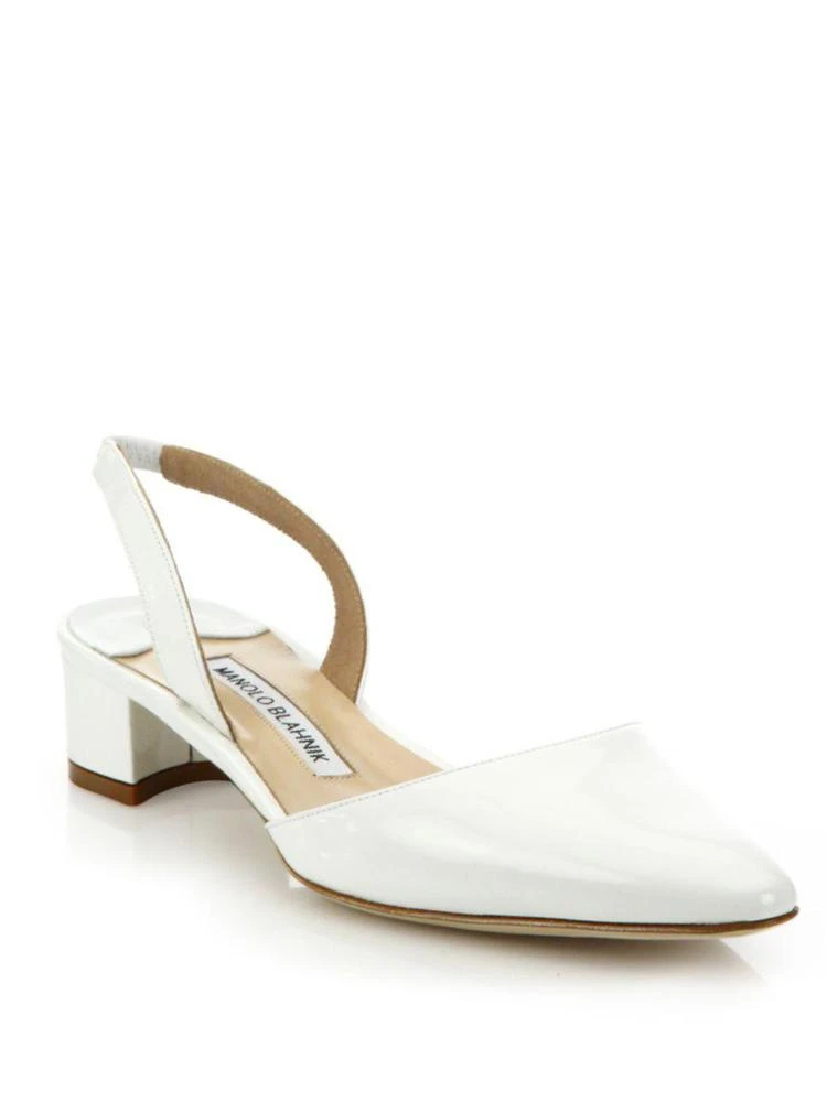 商品Manolo Blahnik|Manolo Blahnik - Aspro Patent Leather Block Heel Slingbacks,价格¥2021,第1张图片