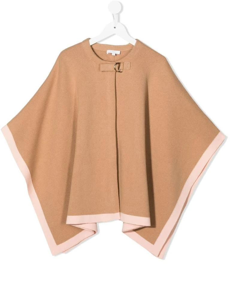 商品Chloé|Chloé Kids Stone Cotton And Wool Cape With Buckle,价格¥1867,第1张图片