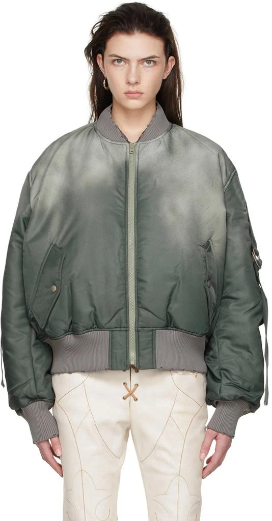 商品Acne Studios|Green Polyester Bomber Jacket,价格¥5973,第1张图片