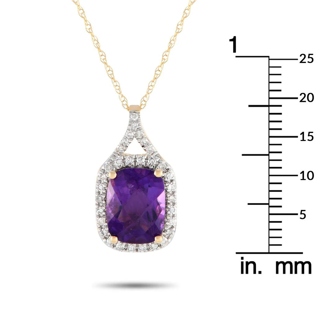 商品LB Exclusive|14K Yellow Gold 0.13ct Diamond and Amethyst Pendant Necklace PD4-15472YAM,价格¥3534,第4张图片详细描述