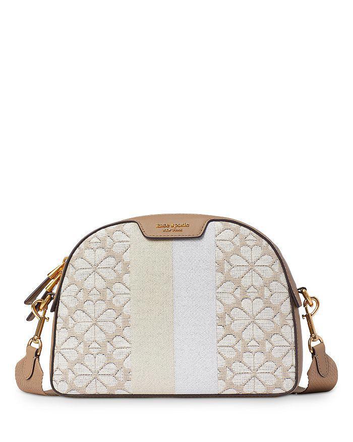 商品Kate Spade|Spade Addy Flower Jacquard Stripe Medium Dome Crossbody Bag,价格¥2184,第3张图片详细描述