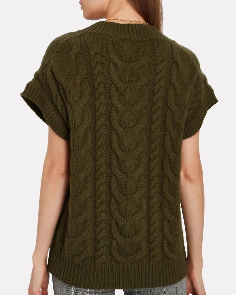 商品FRAME|Cable Knit Merino Wool Vest in Surplus,价格¥1804,第5张图片详细描述