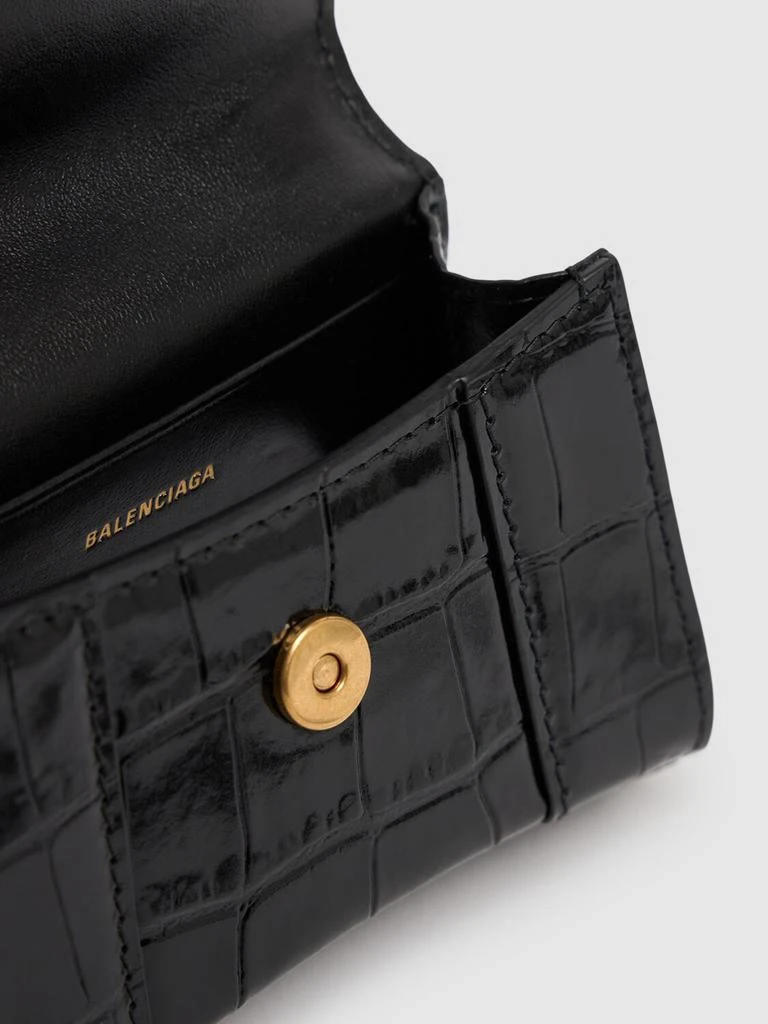 商品Balenciaga|Mini Hourglass Croc Embossed Leather Bag,价格¥11986,第5张图片详细描述