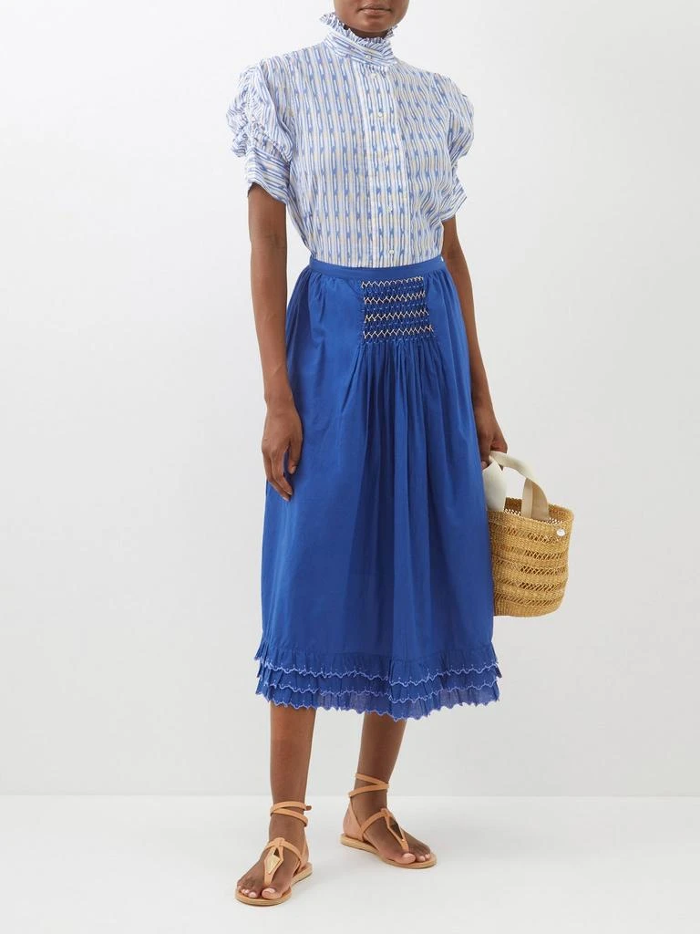 商品Thierry Colson|Yulia ruffle-hem cotton midi skirt,价格¥870,第2张图片详细描述