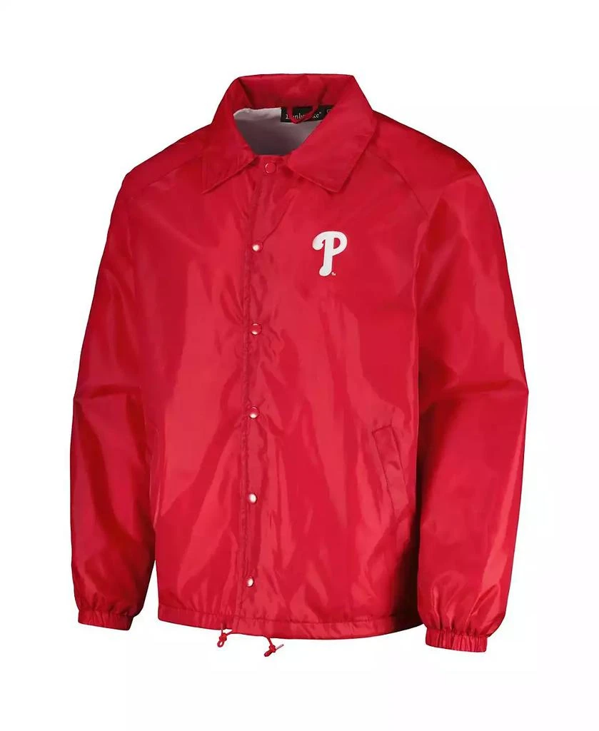 商品Dunbrooke|Men's Red Philadelphia Phillies Coach's Raglan Full-Snap Windbreaker Jacket,价格¥374,第4张图片详细描述