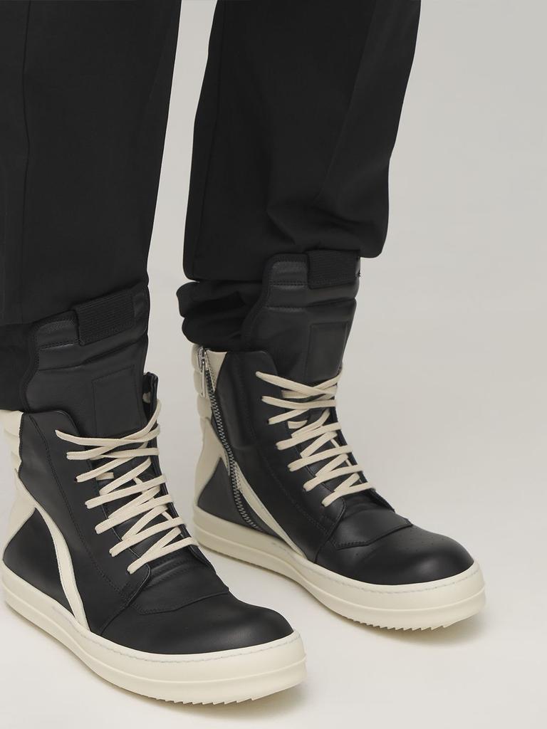 商品Rick Owens|Geobasket Leather High Top Sneakers,价格¥8651,第4张图片详细描述