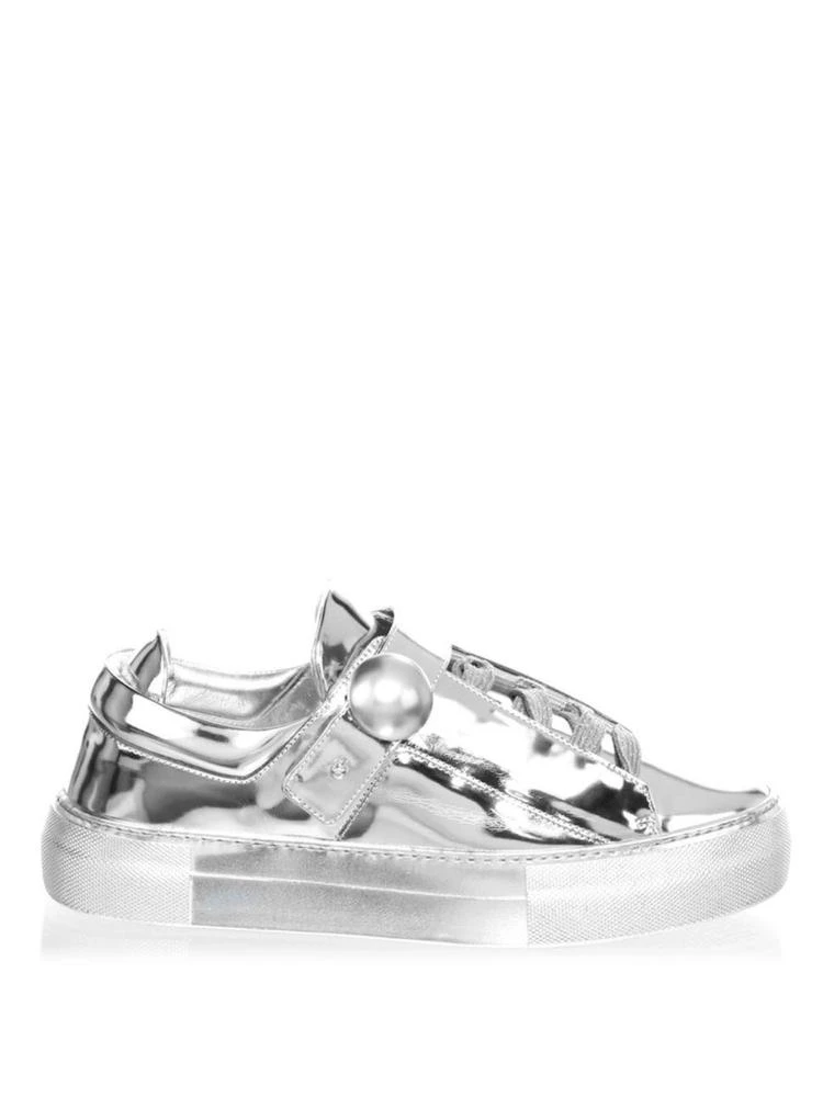 商品Nicholas Kirkwood|Nicholas Kirkwood - Pearlogy Metallic Leather Sneakers,价格¥2083,第5张图片详细描述