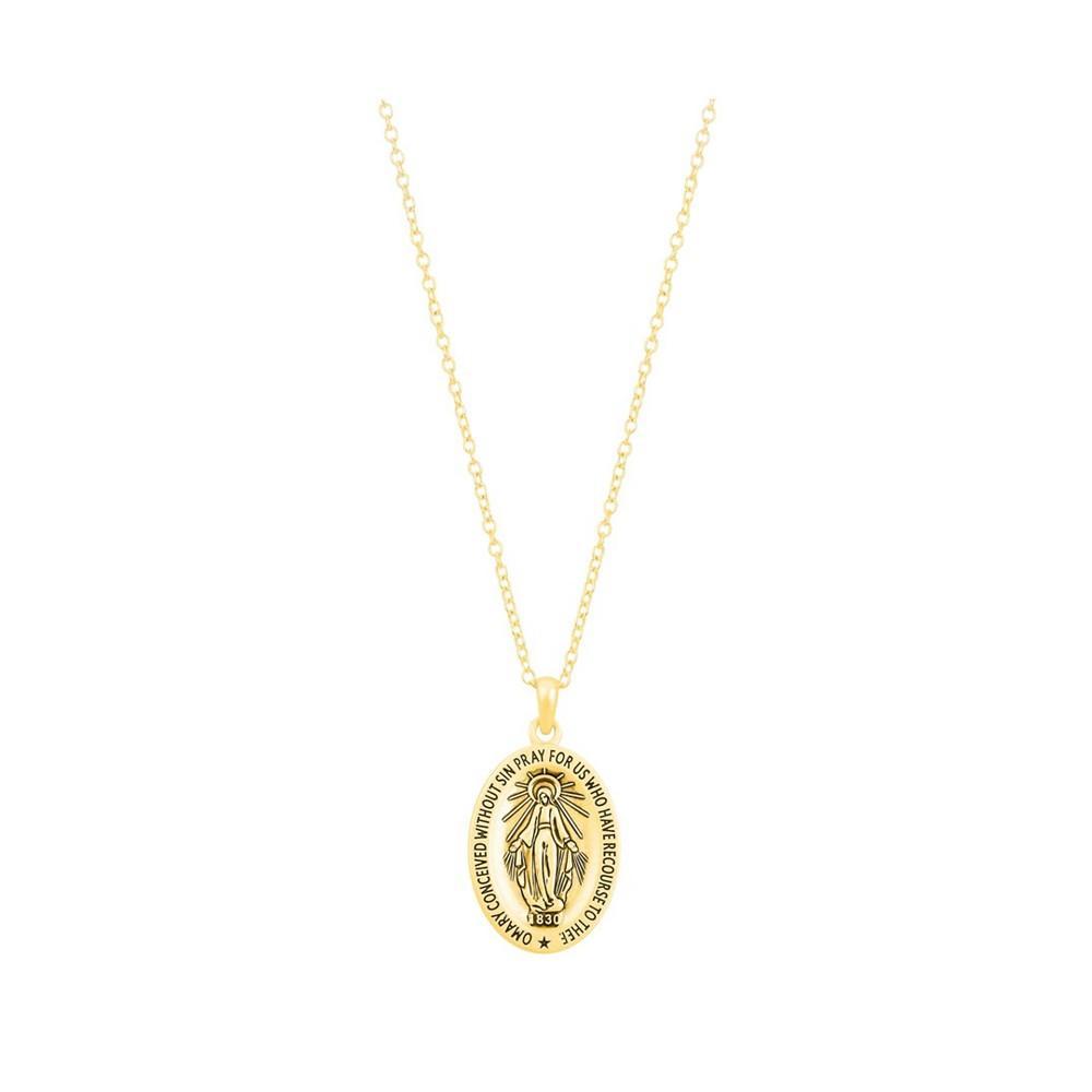 商品Unwritten|Gratitude & Grace Silver Plated Virgin Mary Oval Pendant Necklace,价格¥215,第4张图片详细描述