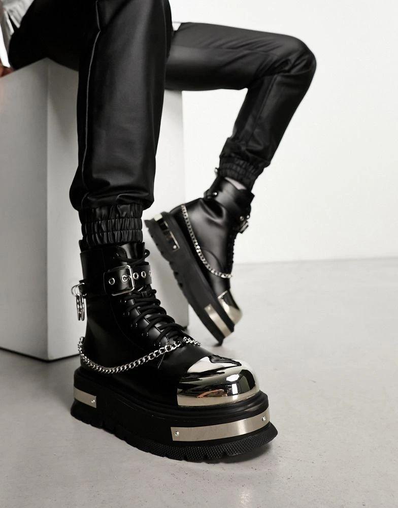 商品Koi Footwear|KOI Borin hardward extreme platform boots in black,价格¥1140,第4张图片详细描述