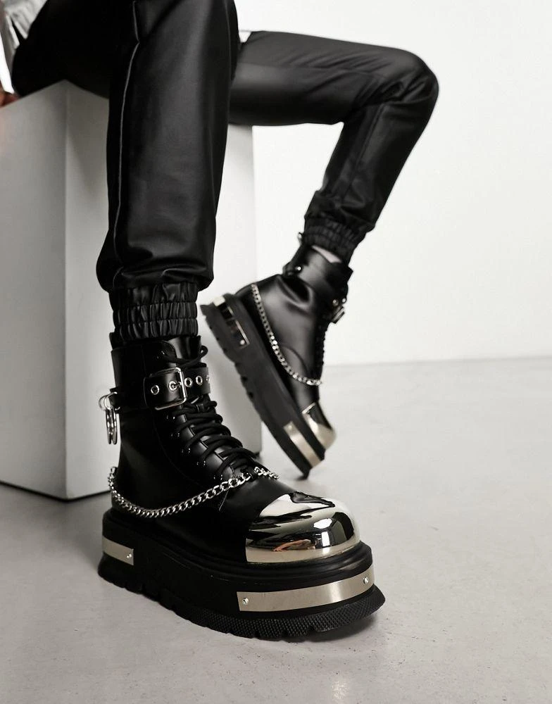 商品Koi Footwear|KOI Borin hardward extreme platform boots in black  ,价格¥1152,第4张图片详细描述