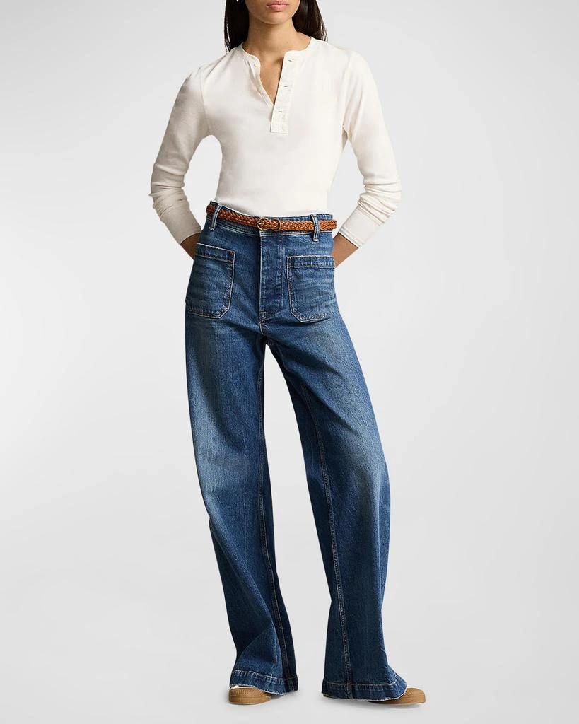 商品Ralph Lauren|Stretch Cotton Wide-Leg Jeans,价格¥2094,第3张图片详细描述