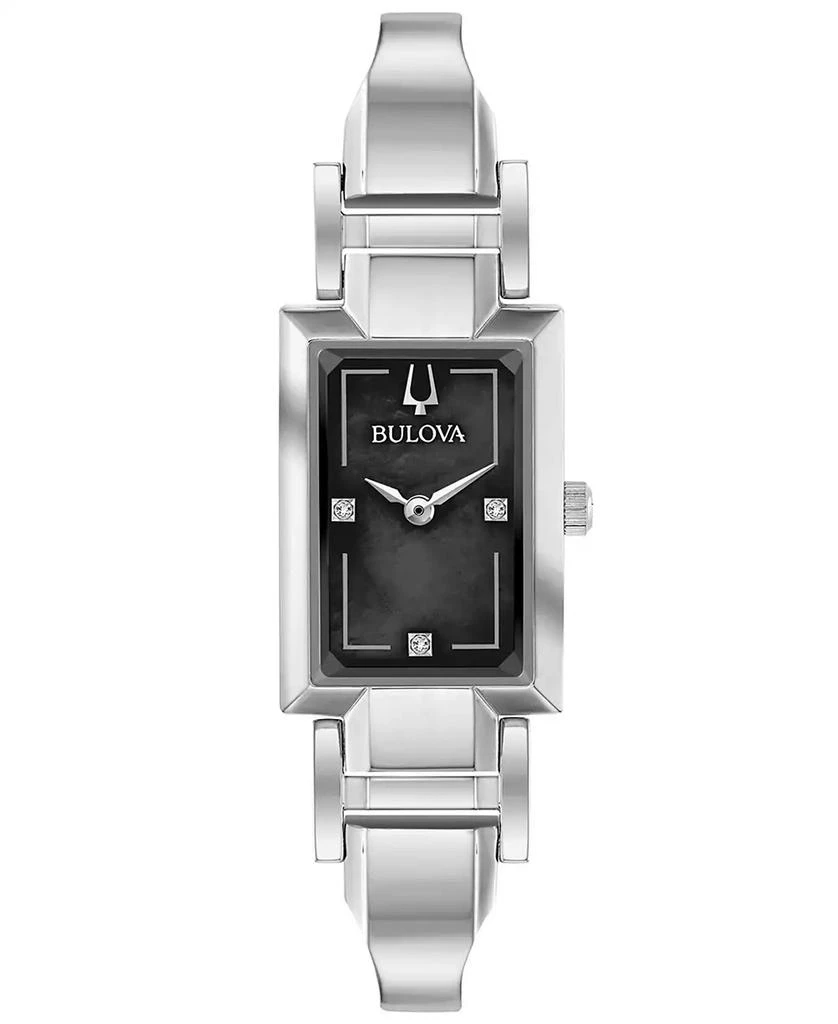 商品Bulova|Women's Diamond-Accent Stainless Steel Bangle Bracelet Watch 18x33mm,价格¥1691,第1张图片