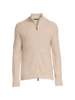 Merino Wool Blend Shaker Full Zip Sweater商品第3张图片规格展示