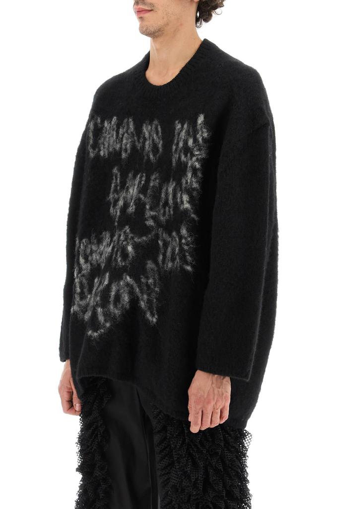 Comme des garcons homme plus oversized carded wool sweater with jacquard lettering商品第4张图片规格展示